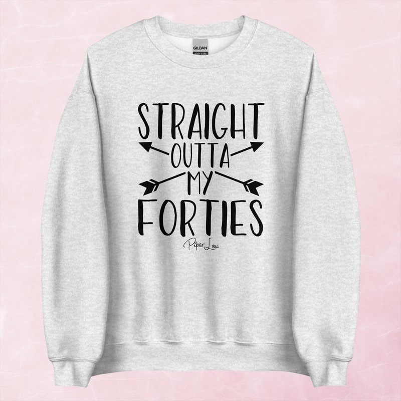 Straight Outta My Forties Arrows Graphic Crewneck Sweatshirt