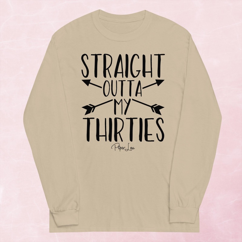 Straight Outta My Thirties Arrows Graphic Long Sleeve Tee