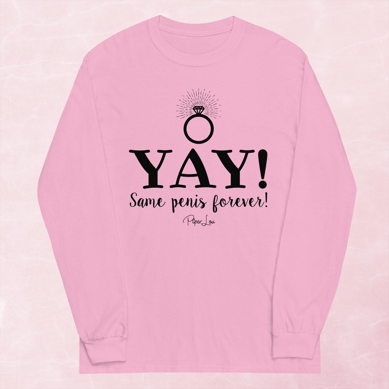 Yay Graphic Long Sleeve Tee|Red|Indigo Blue|Sport Grey|Light Blue|Sand|Light Pink|White|S|M|L|XL|2XL|3XL|4XL