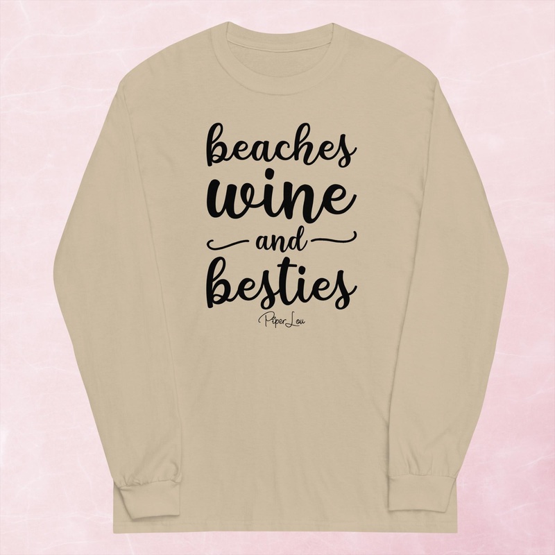 Beaches Wine & Besties Graphic Long Sleeve Tee