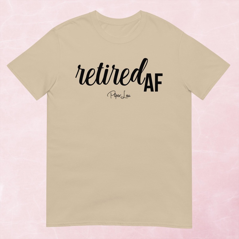 Retired AF Graphic Tee|Heather Red|Tropical Blue|Sand|Light Blue|Sport Grey|Cornsilk|White|S|M|L|XL|2XL|3XL