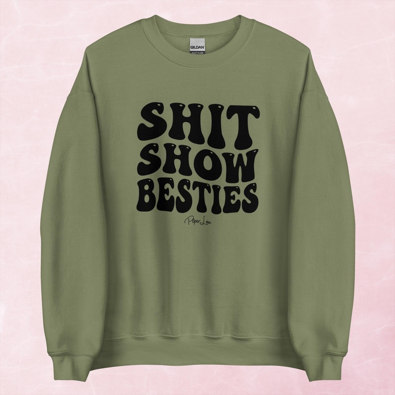 Shit Show Besties Graphic Crewneck Sweatshirt