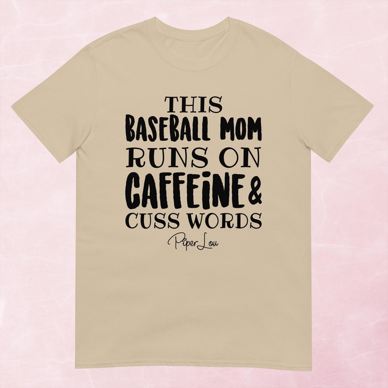 This Baseball Mom Runs On Caffeine And Cuss Words Graphic Tee