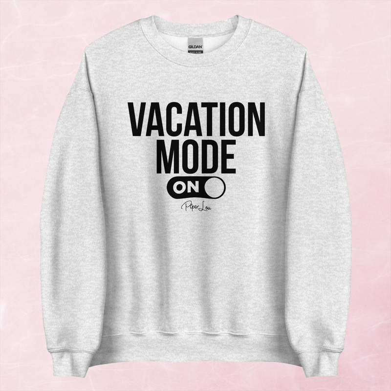 Vacation Mode On Graphic Crewneck Sweatshirt