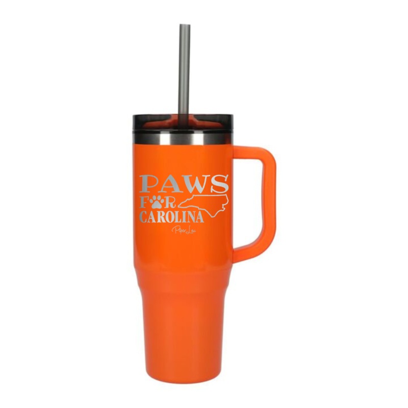 100% Donation | Paws For Carolina Laser Etched 40oz Tumbler + Straw