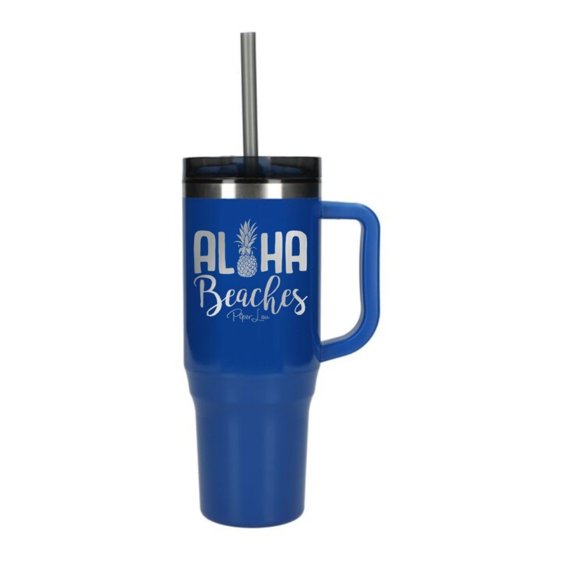 Aloha Beaches Laser Etched 40oz Tumbler + Straw
