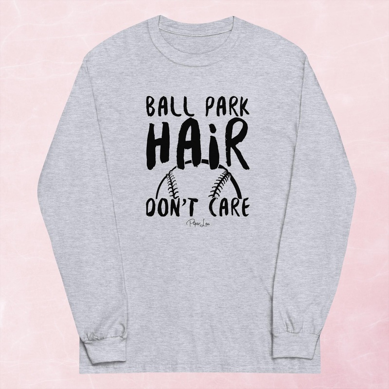 Ballpark Hair Don’t Care Graphic Long Sleeve Tee