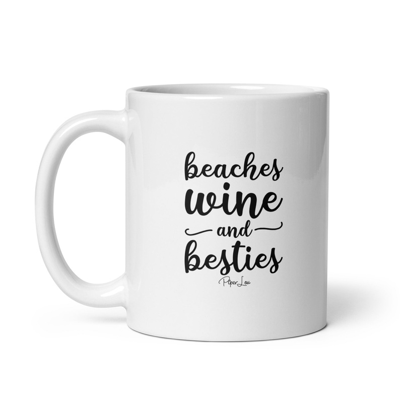 Beaches Wine & Besties Ceramic Coffee Mug