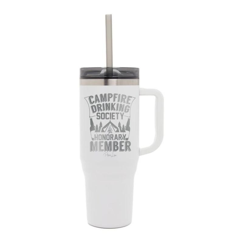 Campfire Drinking Society | Beer Laser Etched 40oz Tumbler + Straw