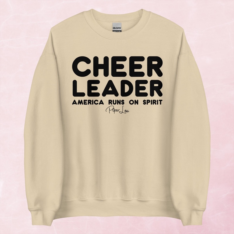 Cheerleader America Runs On Spirit Graphic Crewneck Sweatshirt