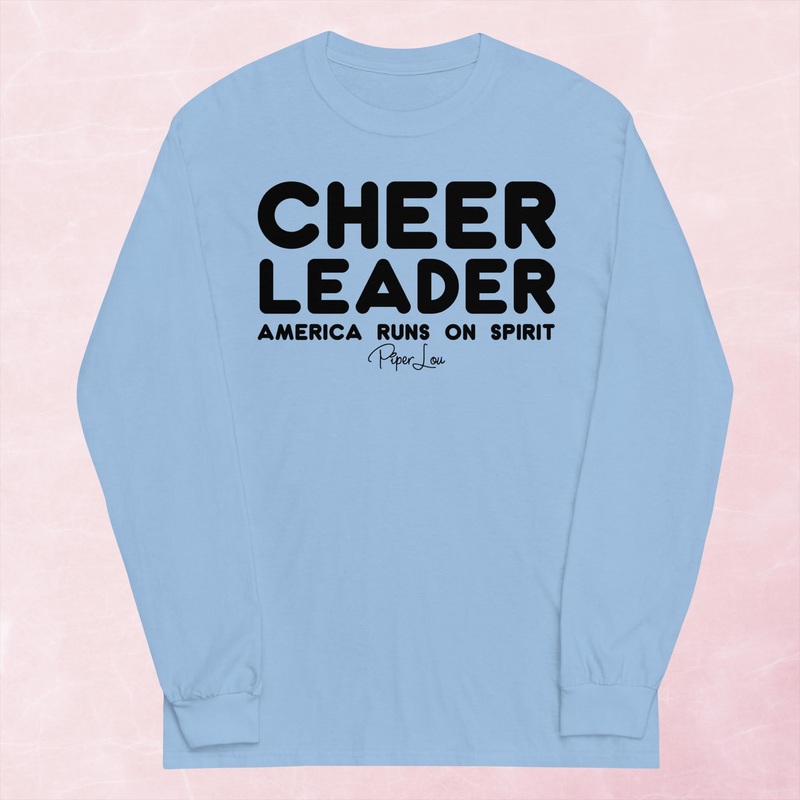 Cheerleader America Runs On Spirit Graphic Long Sleeve Tee