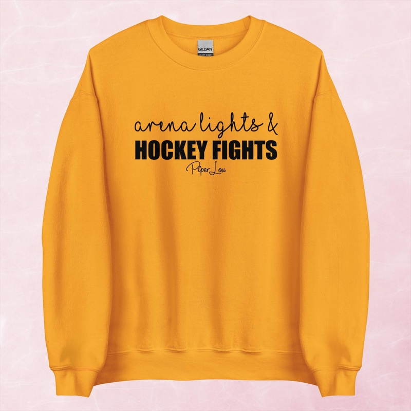 Arena Lights And Hockey Fights Graphic Crewneck Sweatshirt