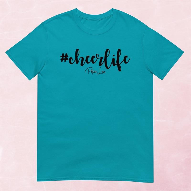 Cheer Life Graphic Tee|Heather Red|Tropical Blue|Sand|Light Blue|Sport Grey|Cornsilk|White|S|M|L|XL|2XL|3XL
