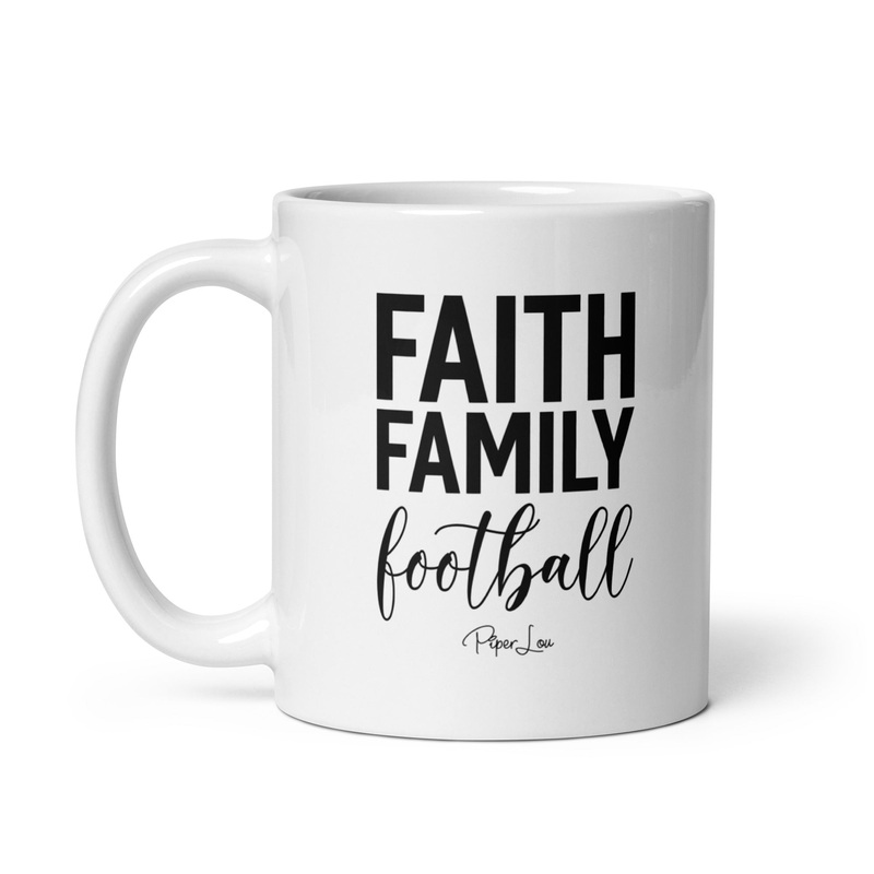 Faith Family Football Ceramic Coffee Mug