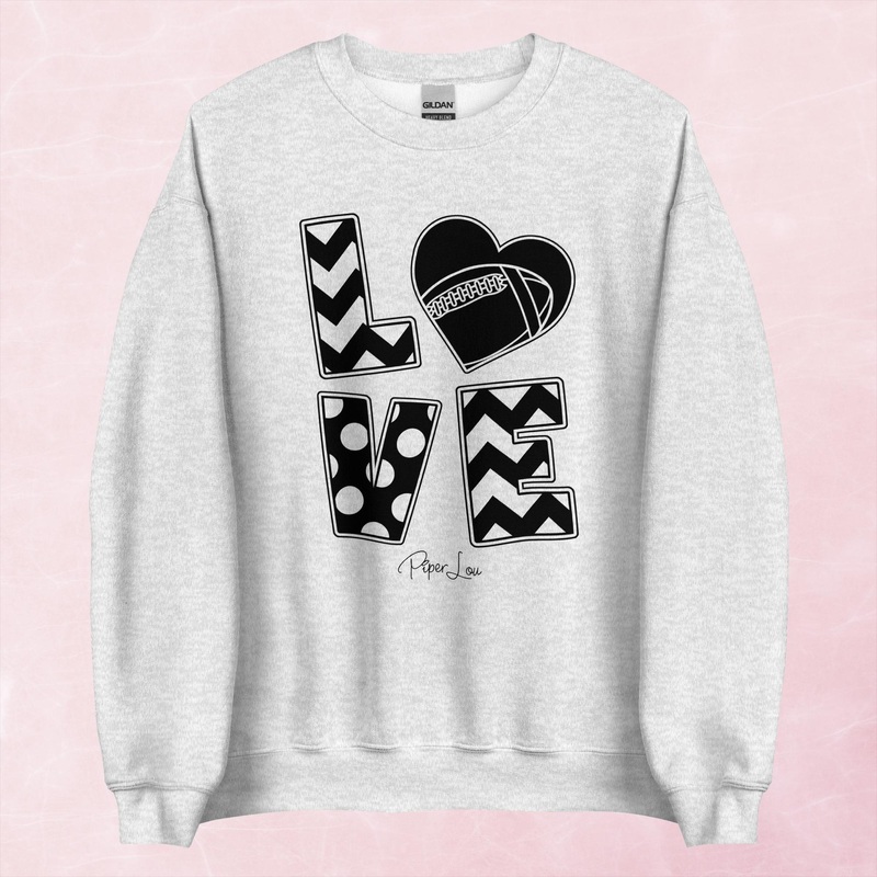 Football Love Polka Dots Graphic Crewneck Sweatshirt