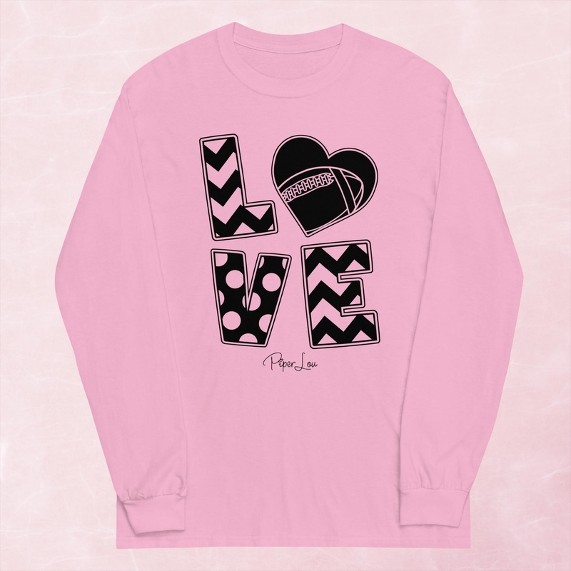 Football Love Polka Dots Graphic Long Sleeve Tee