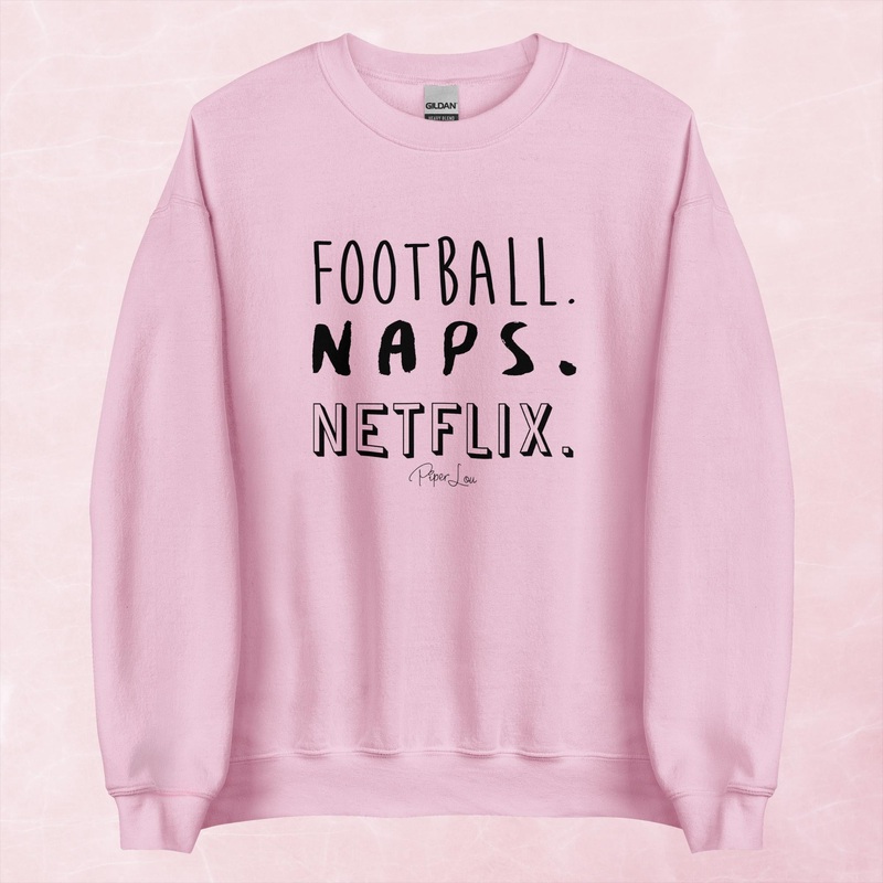 Football Naps Netflix Graphic Crewneck Sweatshirt