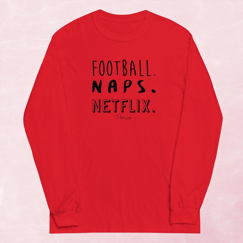 Football Naps Netflix Graphic Long Sleeve Tee
