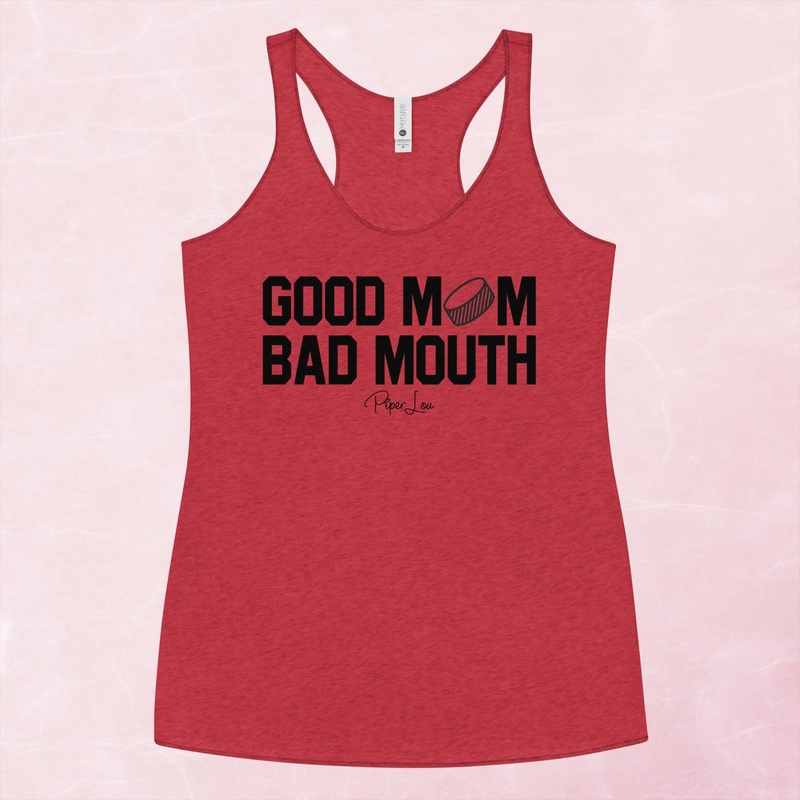 Good Mom Bad Mouth Hockey Graphic Tank Top