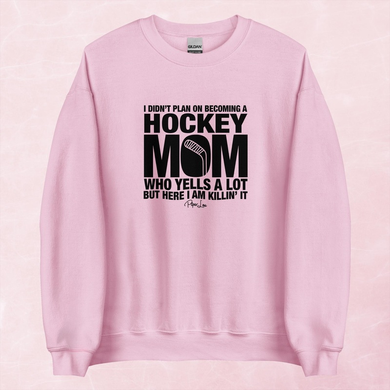 I Didn’t Plan On Becoming A Hockey Mom Graphic Crewneck Sweatshirt