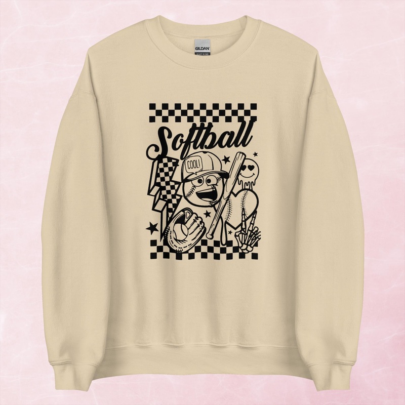 Softball Graphic Crewneck Sweatshirt