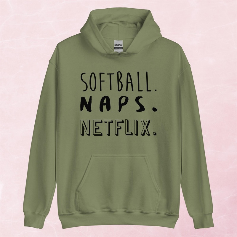 Softball Naps Netflix Graphic Hoodie