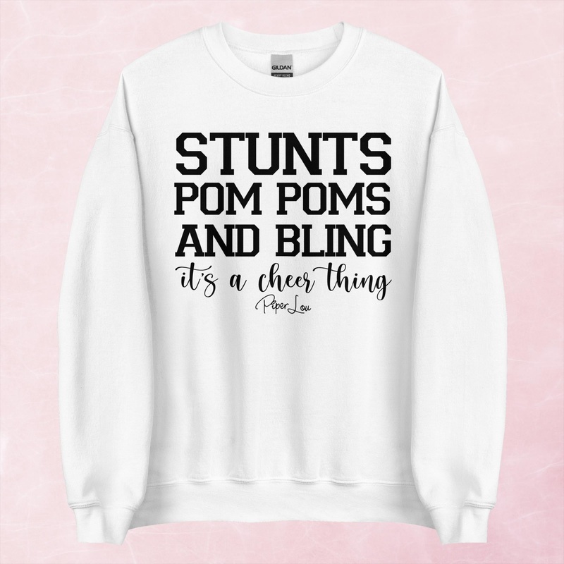 Stunts Pom Poms Bling Graphic Crewneck Sweatshirt