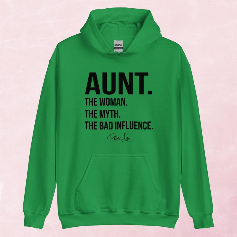 Aunt Graphic Hoodie|Red|Heliconia|Irish Green|Orange|Military Green|Carolina Blue|Gold|Sand|Light Pink|Ash|White|S|M|L|XL|2XL|3XL|4XL|5XL