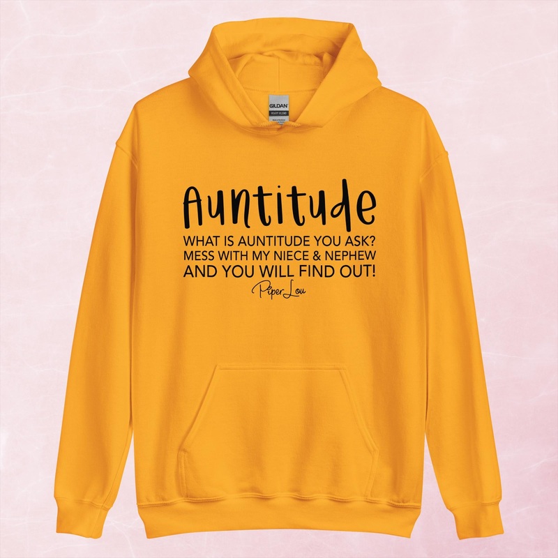 Auntitude Graphic Hoodie|Red|Heliconia|Irish Green|Orange|Military Green|Carolina Blue|Gold|Sand|Light Pink|Ash|White|S|M|L|XL|2XL|3XL|4XL|5XL