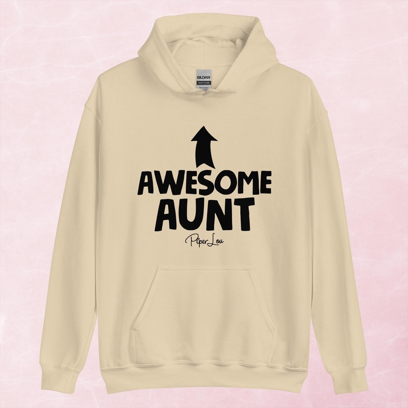 Awesome Aunt Graphic Hoodie|Red|Heliconia|Irish Green|Orange|Military Green|Carolina Blue|Gold|Sand|Light Pink|Ash|White|S|M|L|XL|2XL|3XL|4XL|5XL
