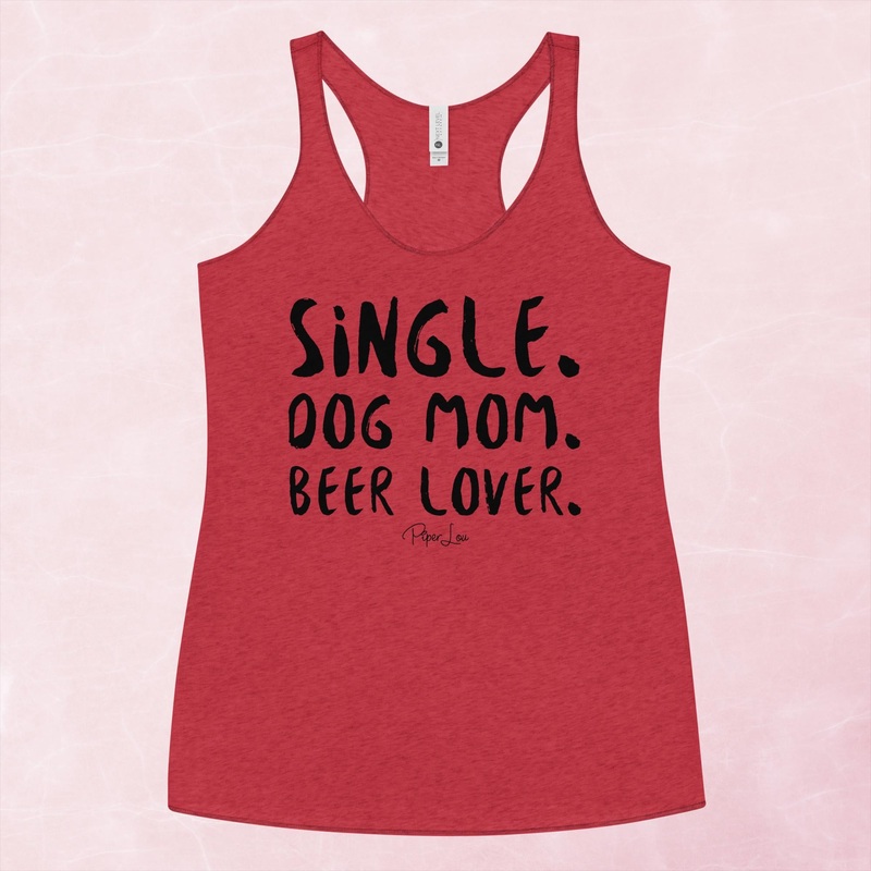 Single Dog Mom Beer Lover Graphic Tank Top