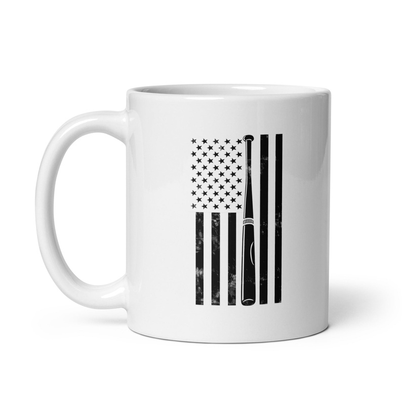 Softball Flag Ceramic Coffee Mug