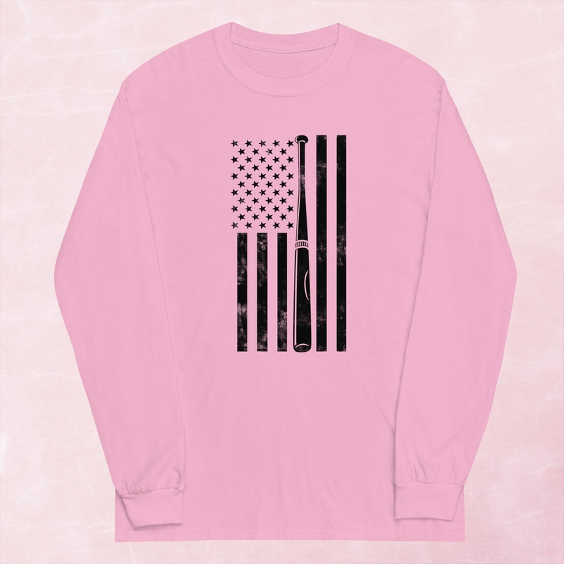 Softball Flag Graphic Long Sleeve Tee