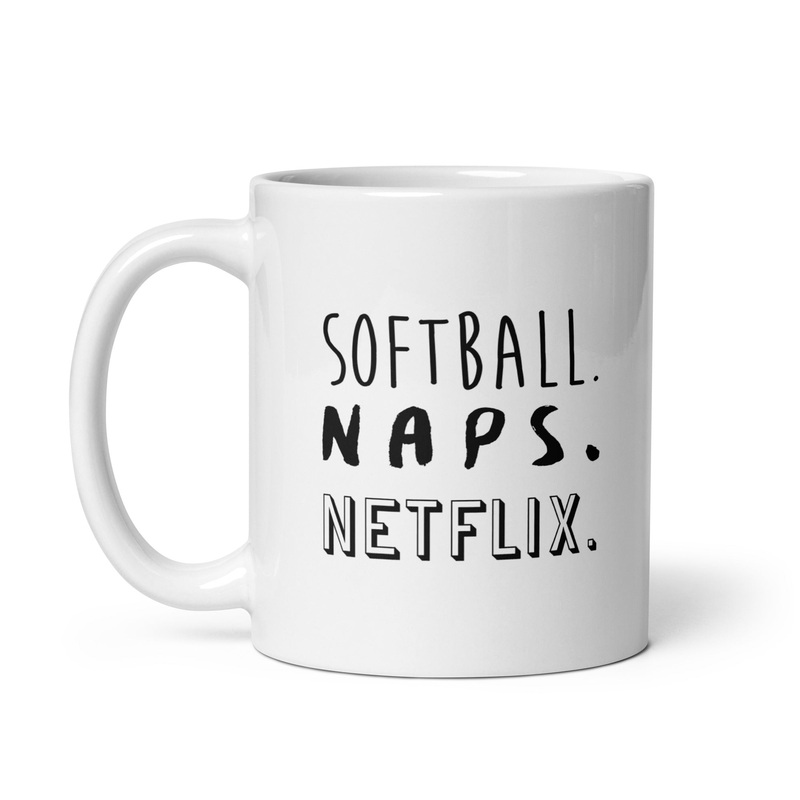 Softball Naps Netflix Ceramic Coffee Mug