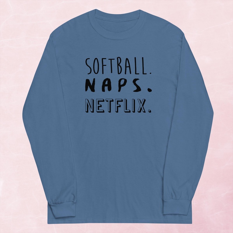 Softball Naps Netflix Graphic Long Sleeve Tee