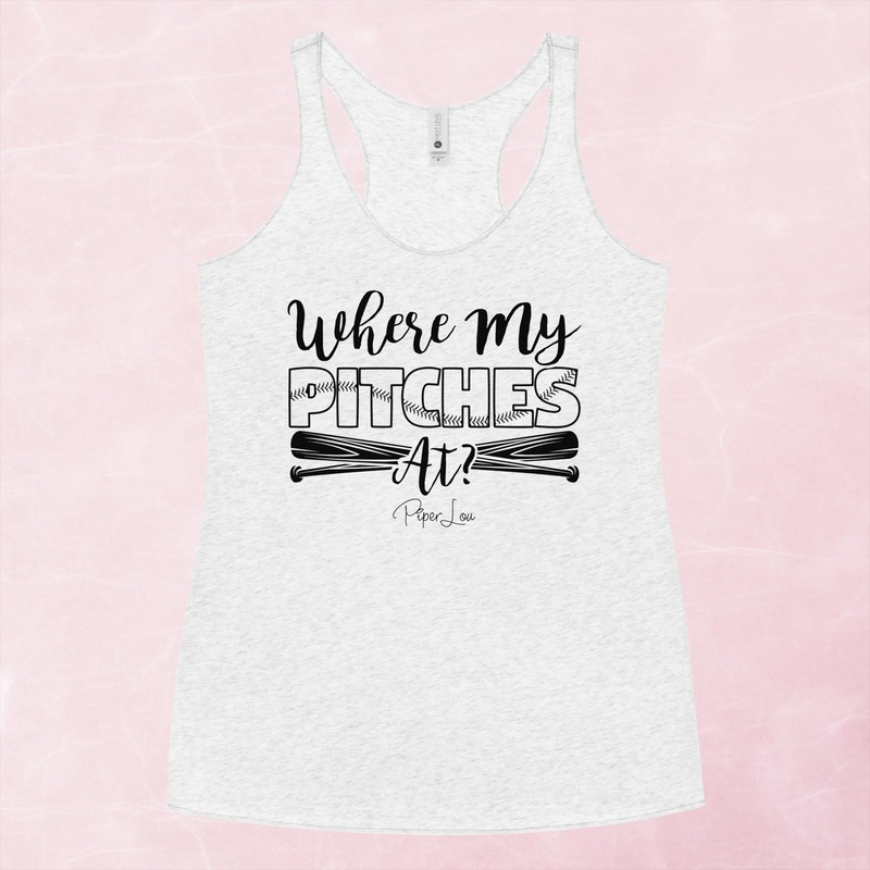 Where My Pitches At Softball Graphic Tank Top