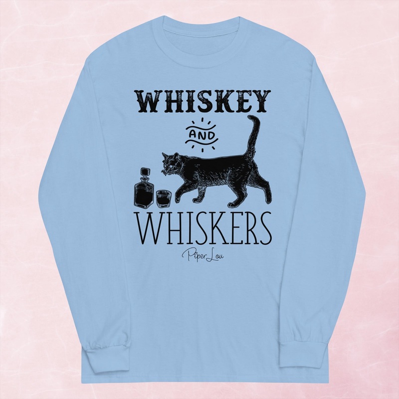 Whiskey And Whiskers Graphic Long Sleeve Tee