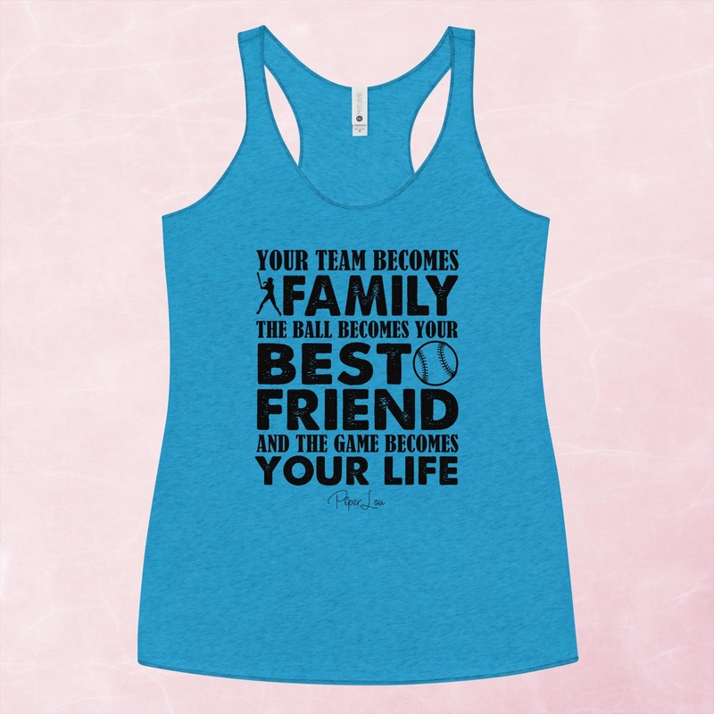 Your Team Becomes Your Family Softball Graphic Tank Top