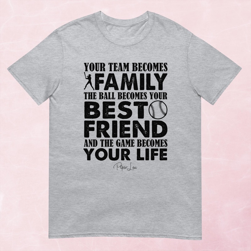 Your Team Becomes Your Family Softball Graphic Tee