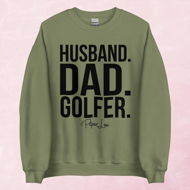 Husband Dad Golfer Graphic Crewneck Sweatshirt