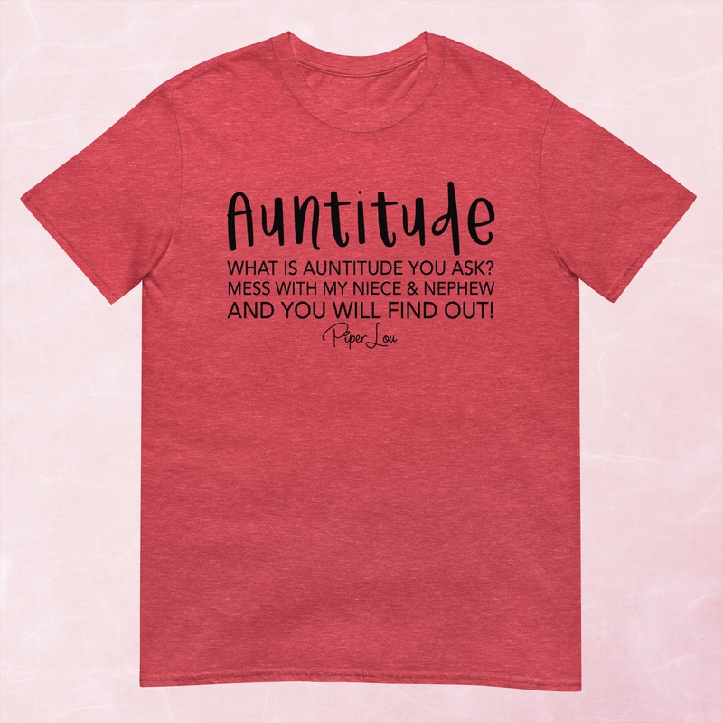 Auntitude Graphic Tee|Heather Red|Tropical Blue|Sand|Light Blue|Sport Grey|Cornsilk|White|S|M|L|XL|2XL|3XL