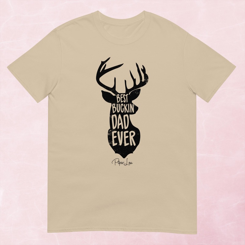 Best Buckin Dad Graphic Tee|Heather Red|Tropical Blue|Sand|Light Blue|Sport Grey|Cornsilk|White|S|M|L|XL|2XL|3XL