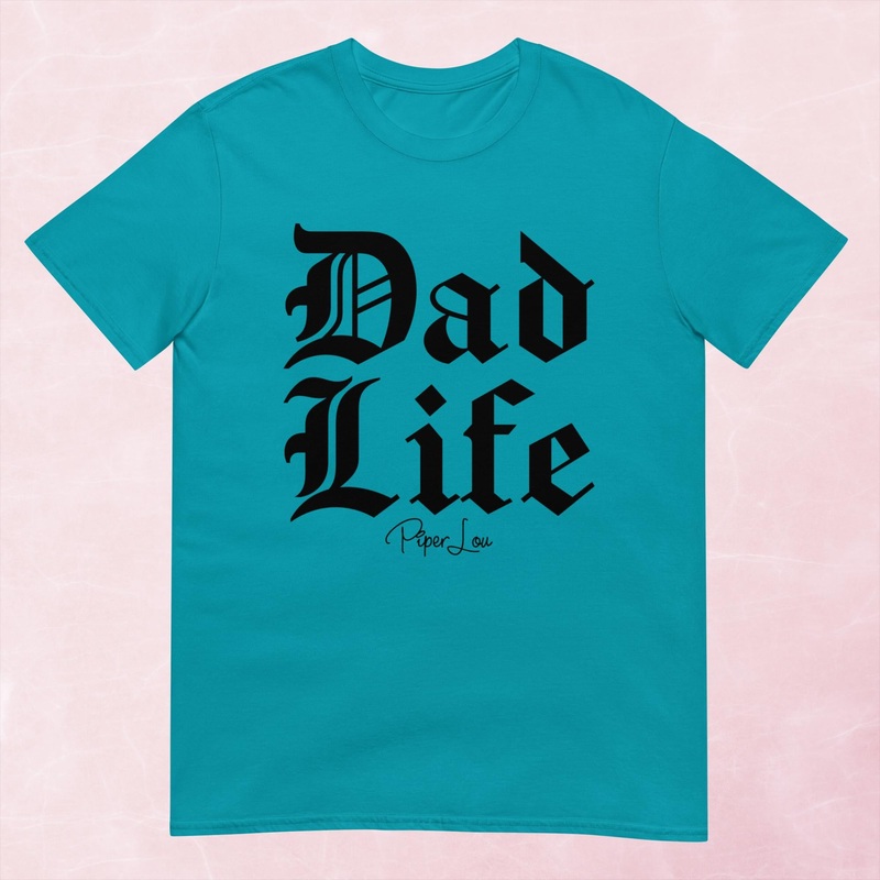 Dad Life Graphic Tee|Heather Red|Tropical Blue|Sand|Light Blue|Sport Grey|Cornsilk|White|S|M|L|XL|2XL|3XL