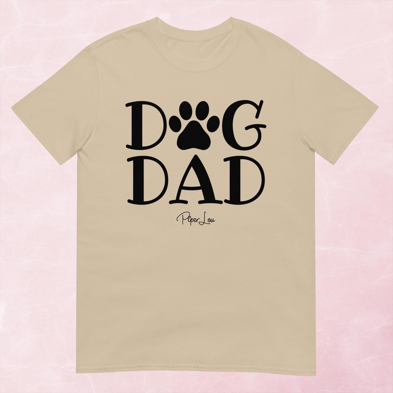 Dog Dad Graphic Tee|Heather Red|Tropical Blue|Sand|Light Blue|Sport Grey|Cornsilk|White|S|M|L|XL|2XL|3XL
