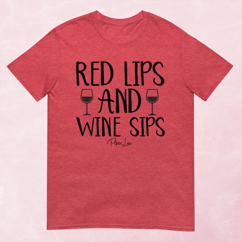 Red Lips And Wine Sips Graphic Tee