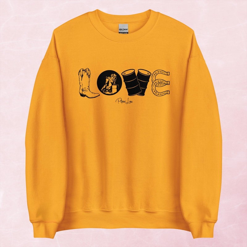 Barrel Racing Love Graphic Crewneck Sweatshirt