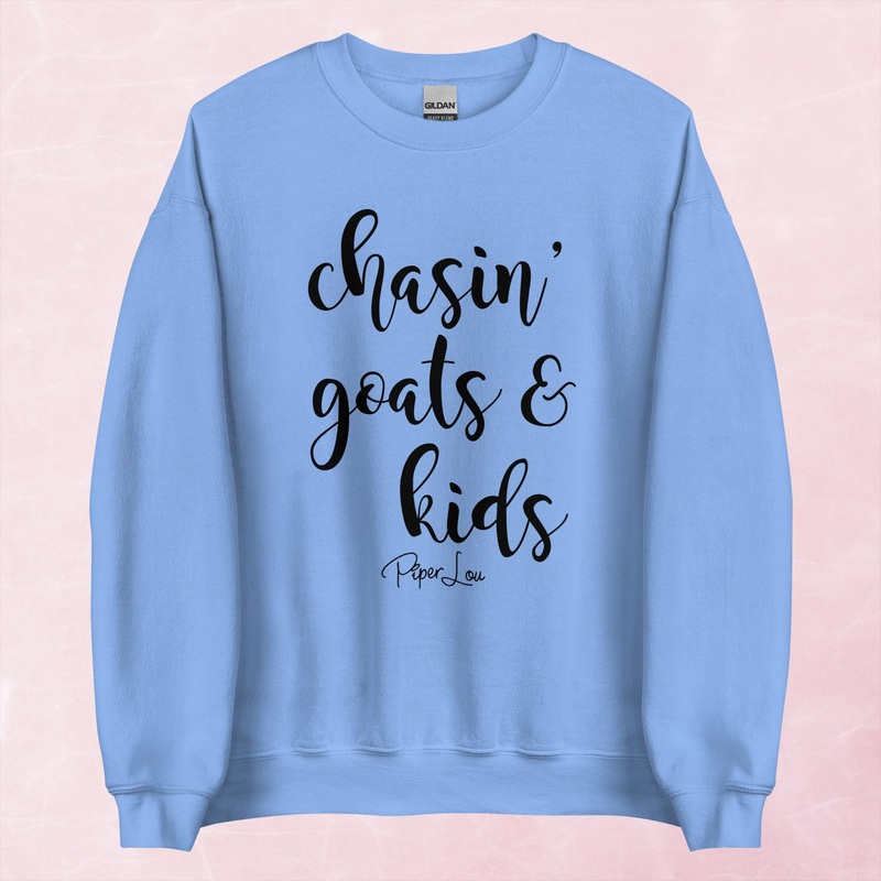 Chasin’ Goats And Kids Graphic Crewneck Sweatshirt
