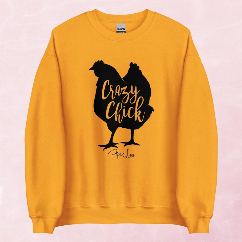 Crazy Chick Graphic Crewneck Sweatshirt