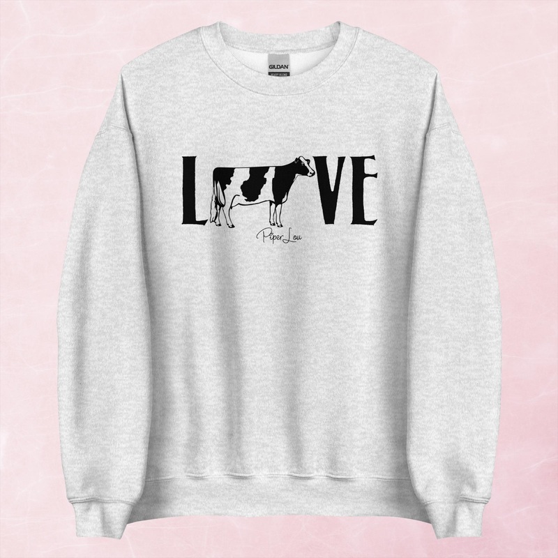 Dairy Cow Love Graphic Crewneck Sweatshirt