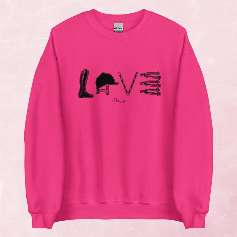 English Horse Love Graphic Crewneck Sweatshirt